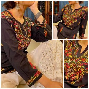 Exquisite Black Multicolor Chikankari Outfit