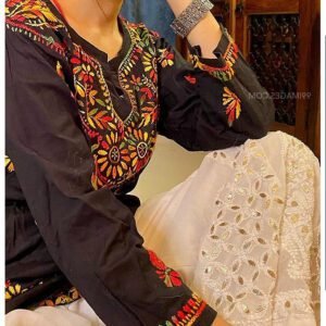 Exquisite Black Multicolor Chikankari Outfit