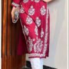 Fabulous Flashy Red Modal Chikankari Outfit