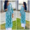 Astonishing Sea Green Modal Chikankari Outfit