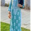 Astonishing Sea Green Modal Chikankari Outfit