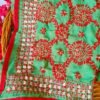 Mesmerizing Green Red Multicolor Phulkari Dupatta