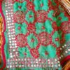 Mesmerizing Green Red Multicolor Phulkari Dupatta