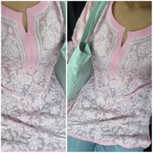 Exquisite Baby Pink Georgette Chikankari Outfit