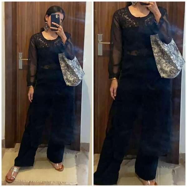 Bold and Classy All Black Chikankari Outfit