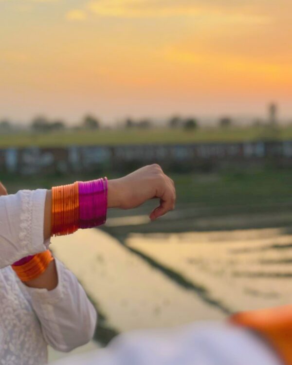 Comforting White Modal Chikankari Outfit With Multicolor Bangles