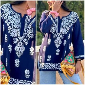 Timeless Gorgeous Navy Blue Modal Chikankari Outfit