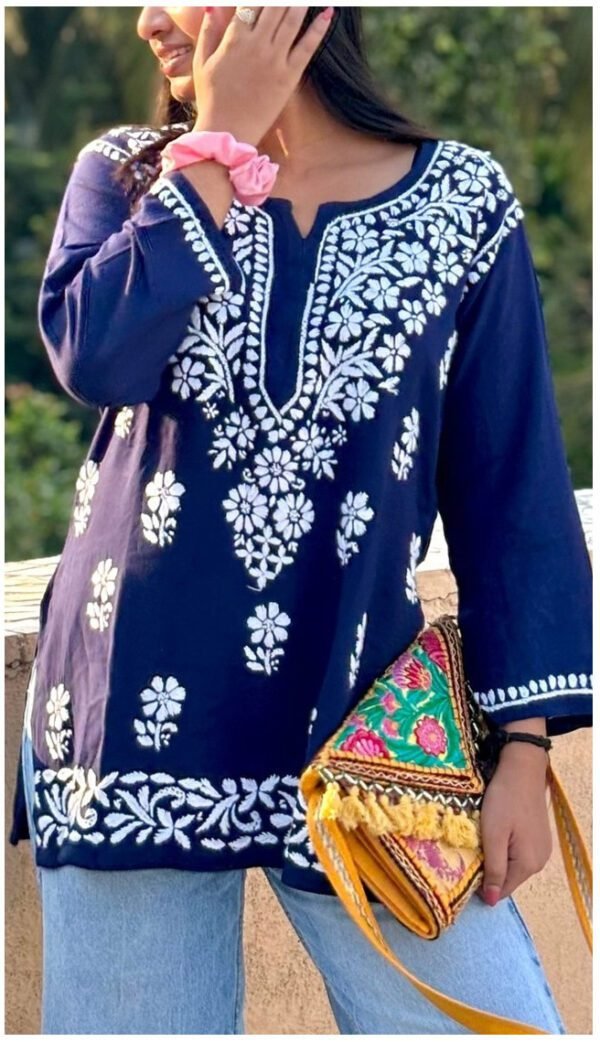 Timeless Gorgeous Navy Blue Modal Chikankari Outfit