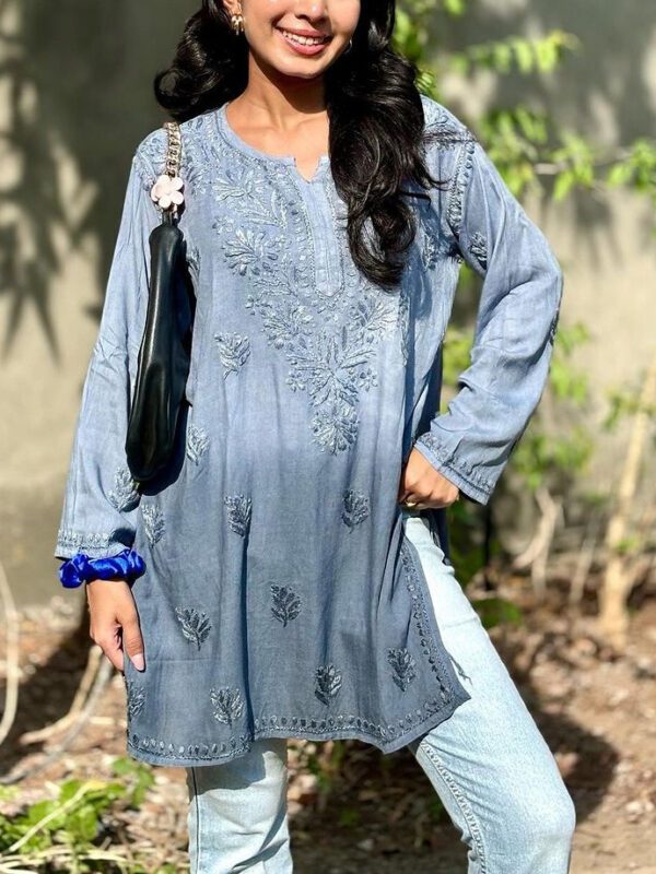 Steamy Gray Modal Chikankari Outfit