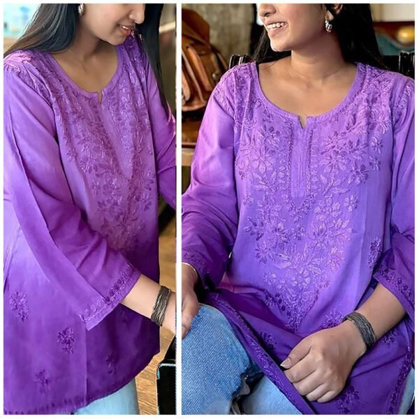 Funky Lilac Lavender Modal Chikankari Outfit