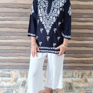 Outlandish Black Modal Chikankari Outfit