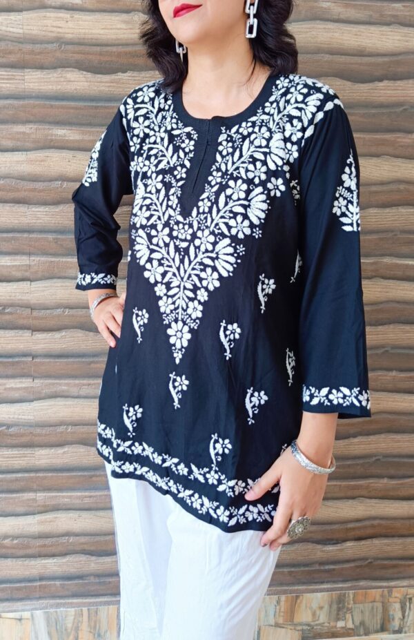 Outlandish Black Modal Chikankari Outfit