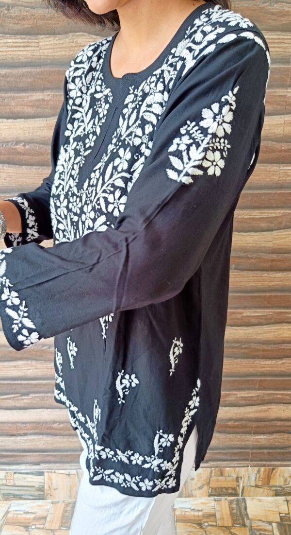 Outlandish Black Modal Chikankari Outfit