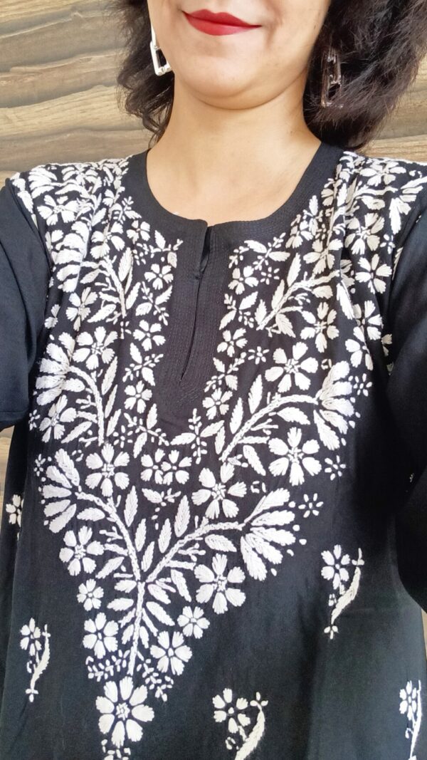 Outlandish Black Modal Chikankari Outfit