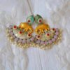 Antique Multistone Elephant Style Tanjore Moti Earrings