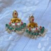 Antique Multistone Elephant Style Tanjore Moti Earrings