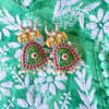 Gorgeous Antique Multistone Moon Style Tanjore Elephant Earrings