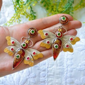 Pretty Antique Style Tanjore Butterfly Earrings