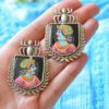 Antique Style Tanjore Raja Mutistone Earrings