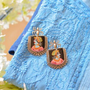 Antique Style Tanjore Raja Mutistone Earrings