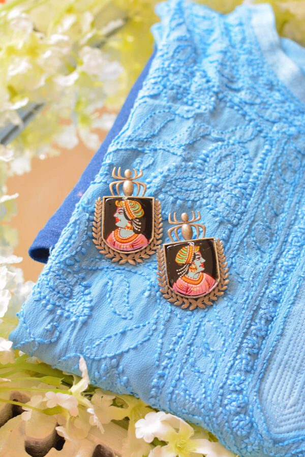 Antique Style Tanjore Raja Mutistone Earrings