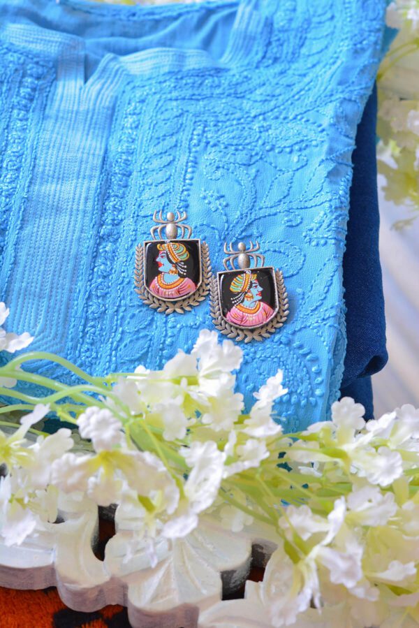 Antique Style Tanjore Raja Mutistone Earrings