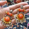 Super Gorgeous Antique Style Orange Surajmukhi Earrings