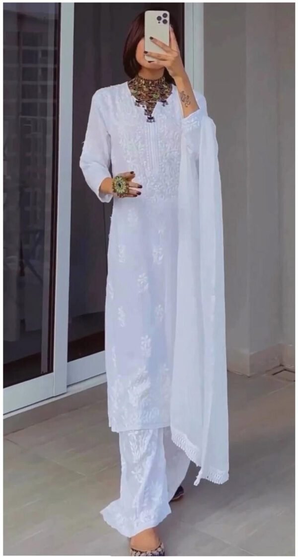 Fabulous White Summer Perfect Modal Chikankari Outfit