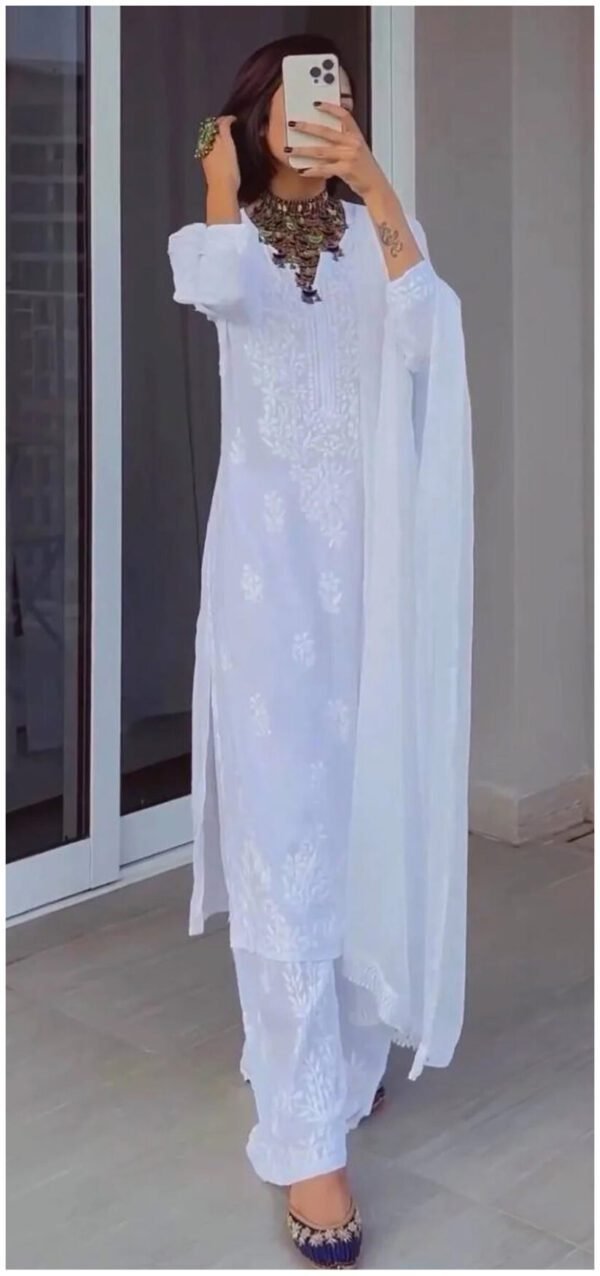 Fabulous White Summer Perfect Modal Chikankari Outfit