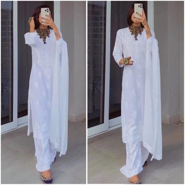 Fabulous White Summer Perfect Modal Chikankari Outfit