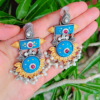 Super Gorgeous Antique Style Sapphire Blue Surajmukhi Earrings