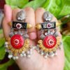 Super Gorgeous Antique Style Red Black Surajmukhi Earrings