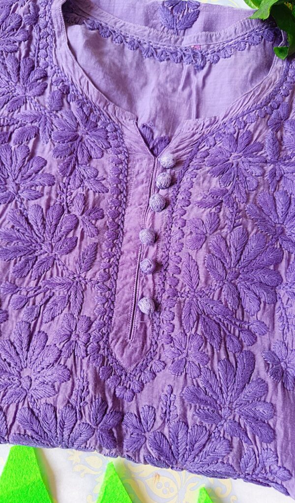 Trendy Muslin Lavender Chikankari Outfit