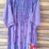 Classic Muslin Lavender Chikankari Kurti