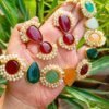 Pretty Multicolor Kundan Moti Necklace Set