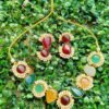 Pretty Multicolor Kundan Moti Necklace Set