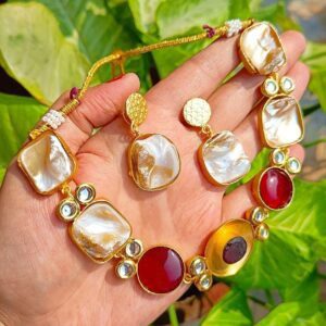 Exclusive Multicolor Lightweight Stone Kundan Necklace Set