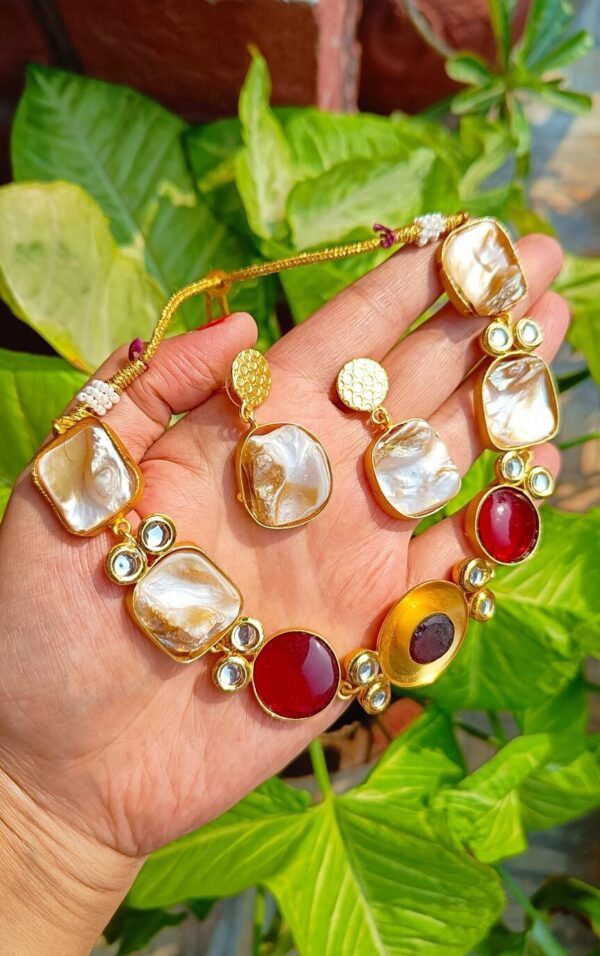 Exclusive Multicolor Lightweight Stone Kundan Necklace Set