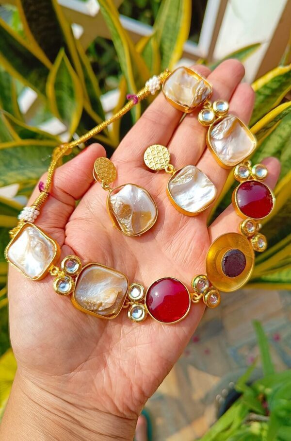 Exclusive Multicolor Lightweight Stone Kundan Necklace Set