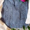 Flawless Ash Grey Mukaish Chikankari Outfit