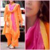 Blooming Pastel Orange Outfit With Bandhini Dupatta