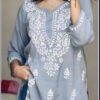 Fabulous Grey Modal Chikankari Outfit