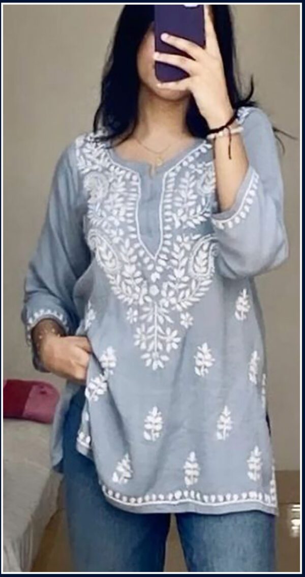 Fabulous Grey Modal Chikankari Outfit