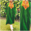 Appealing Green Multicolor Kashmiri Phiran With Denims