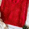 Astounding Ruby Red Mukaish Chanderi Cottton Chikankari Outfit 13 Astounding Ruby Red Mukaish Chanderi Cottton Chikankari Outfit