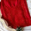 Astounding Ruby Red Mukaish Chanderi Cottton Chikankari Outfit 17 Astounding Ruby Red Mukaish Chanderi Cottton Chikankari Outfit