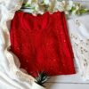 Astounding Ruby Red Mukaish Chanderi Cottton Chikankari Outfit 12 Astounding Ruby Red Mukaish Chanderi Cottton Chikankari Outfit