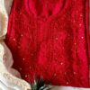 Astounding Ruby Red Mukaish Chanderi Cottton Chikankari Outfit 15 Astounding Ruby Red Mukaish Chanderi Cottton Chikankari Outfit