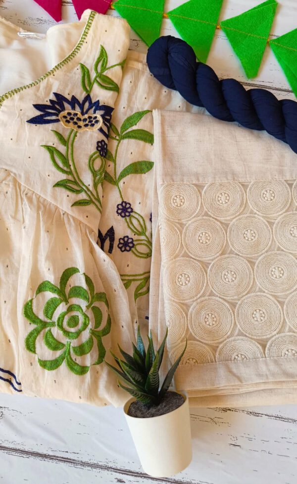 Summer Cool Off White Multi Embroidered Outfit