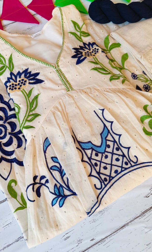 Summer Cool Off White Multi Embroidered Outfit